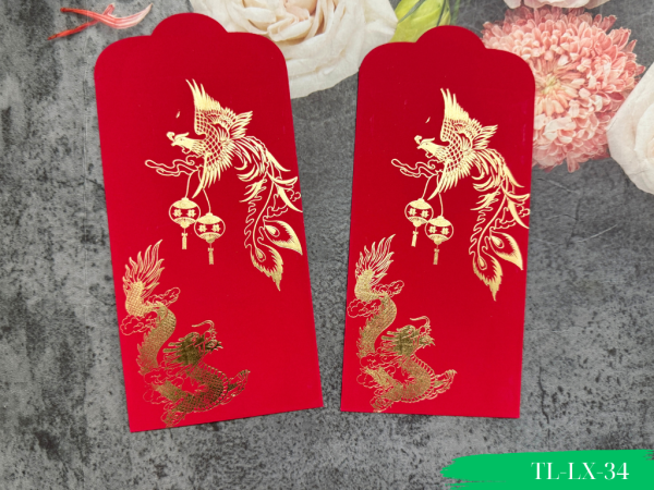 Lì xì bưng quả - Tráp LX-34 Đỏ nhung