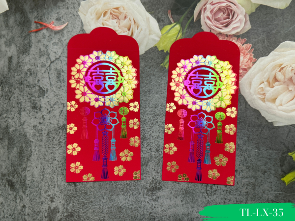 Lì xì bưng quả - Tráp LX-35 kim 7 màu