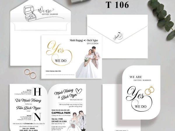 Phôi thiệp cưới in ảnh dâu rể T106